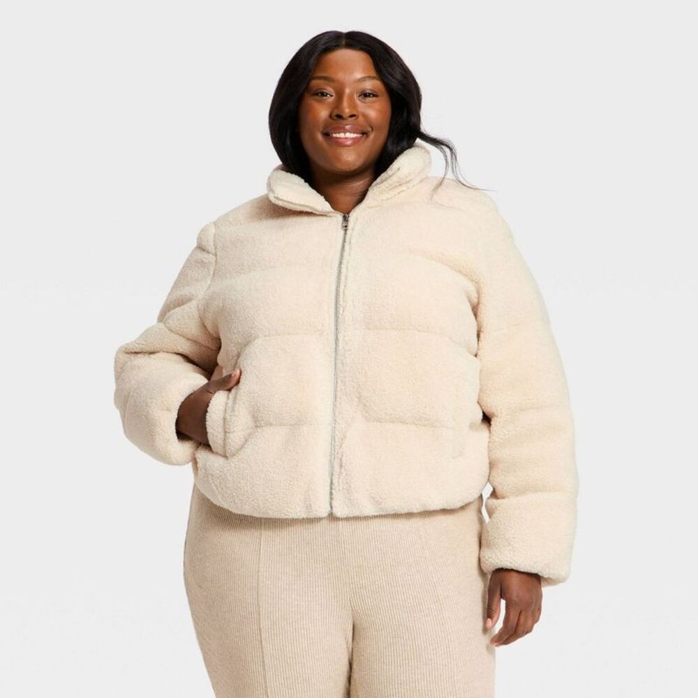 Women's Puffer Jacket - Universal Thread Cream XXL